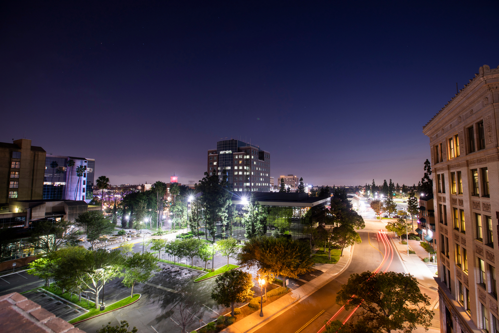 Anaheim California at Twilight.